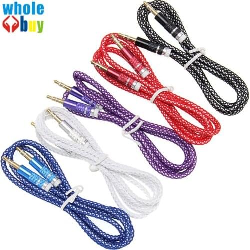 Jack 3.5mm Audio Cable Nylon Braid candy Car AUX Cable Headphone Extension Code for Phone Car Headset Speaker 500pcs/lot
