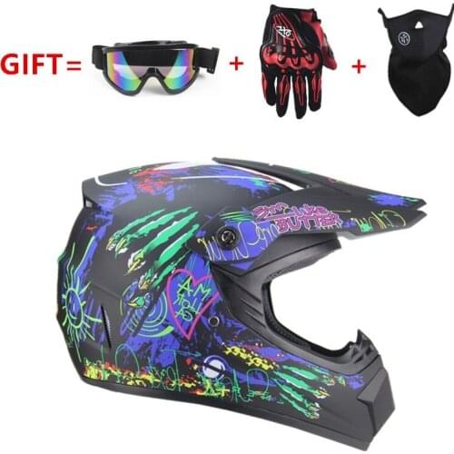 Free 3 Unisex Motocross Helmet Bicycle Downhill Helmet ATV Full Helmet Cross Helmet