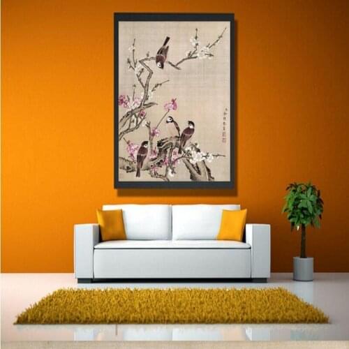 Beibehang Large Custom Wallpapers Yu Zhiyuan Birds Book Happy Birthday Flower Mural Painting Decoration Paintings