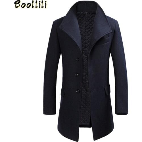 Boollili Mens Coat Winter Wool Coat Men Long Jacket Thicken Coats Man Winter 2020 Woolen Mens Overcoat Abrigo Hombre