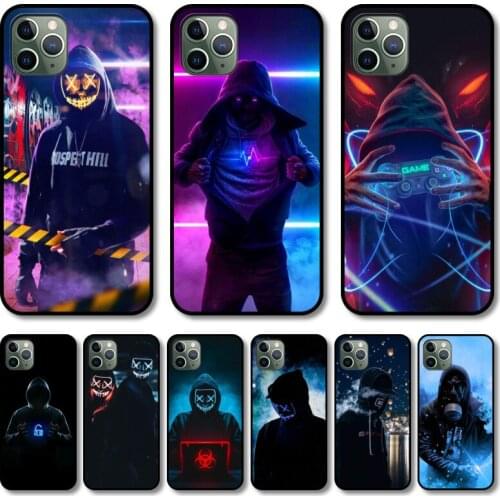 Neon Guy cool man Phone Case cover For iphone 12 pro max 11 8 7 6 s XR PLUS X XS SE 2020 mini black cell shell