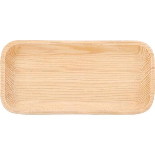 Hemlock Wooden Rectangle Desserts, Sushi, Dipping Sauces Serving Tray Plate Japanese Style Tableware(16.5*8*1.8cm)