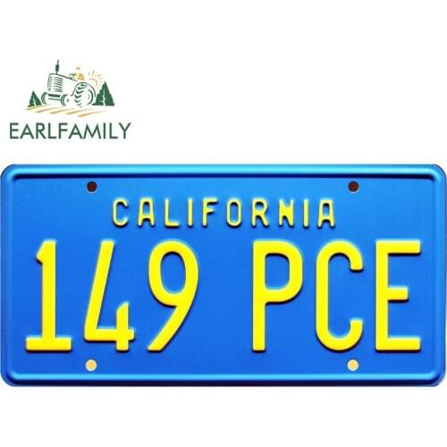 EARLFAMILY 30cm x 15.2cm for California License Plate Personality Funny Car Stickers Vinyl Material Car Wrap Window Trunk Decal