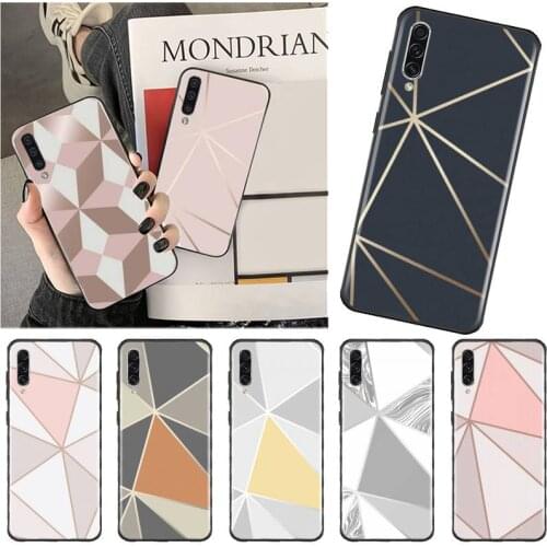 Geometric Marble Phone Case For Samsung A40 A50 A51 A71 A20E A20S S8 S9 S10 S20 Plus note 20 ultra 4G 5G