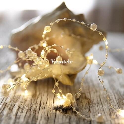 Battery Operated Pearl 100LED copper wire String lights Pearlized Fairy Lights for Wedding Home Party Christmas Decorations