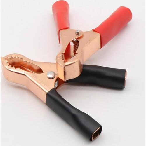 IMC hot 4 pcs Copper Plated Insulated Car Battery Clips Alligator Clamps 50A 2Red+2Black