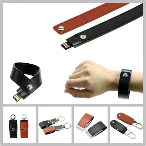 PU Leather Wristband USB Flash Drive 32GB 16GB 8GB 4GB Pen Drive PenDrive Flash Drive Memory USB Flash Card USB Stick Bracelet