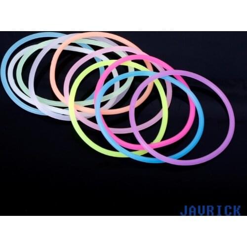 JAVRICK 10PCS Night Luminous Bracelets Wristband Gummy Silicone DIY Rubber Hairbands