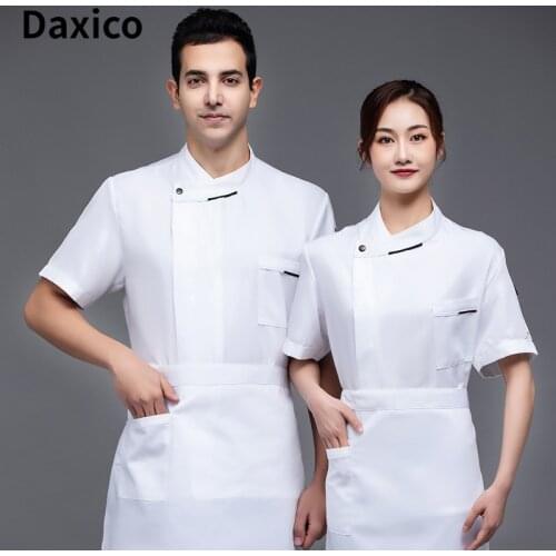 Hotel Food Service Chef Overalls Wester Restaurant Chef Jacket Man Catering Chef Uniform Short Sleeve Breathable Cafe Cook Tops