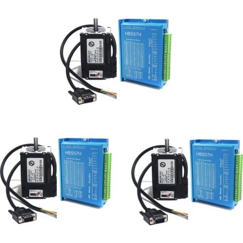 3 axis Closed loop motor kit: nema 23 Stepper motor Closed Loop system+servo Drive HBS57H with 3M cable cnc part