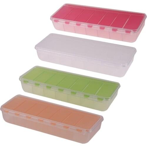 7 Grids Jewelry Container Sealed Stationery Green Orange Holder Broken-resistant Spare Storage Beads Medicine Box