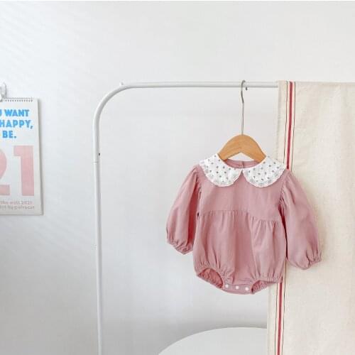 Koodykids Autumn Baby Girls White Embroidery Vintage Bodysuits Toddlers Girls Cotton Rompers Quality Girl Outfits Rompers Spring