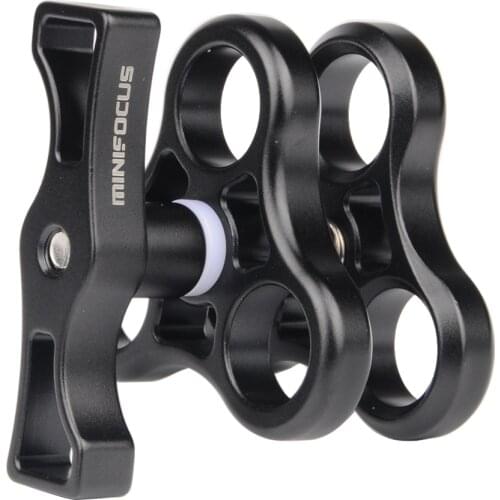 MINIFOCUS Diving ball fixture Aluminum Lights Arm Ball Butterfly Clip Arm Triple Clamp Mount Like Ball Base Adapter