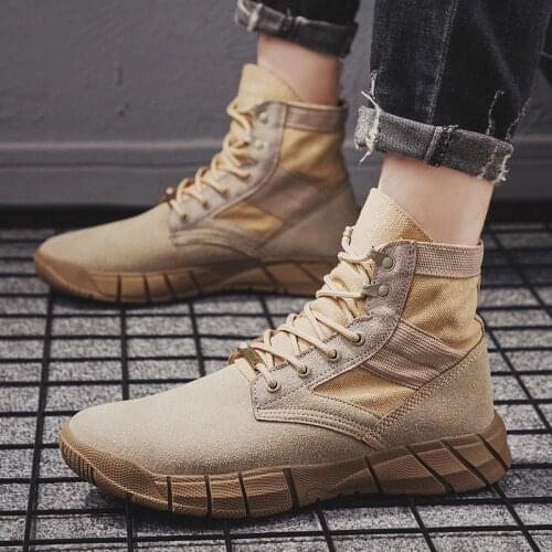 Large Size Martin Boots Mens Autumn and Winter British Style Trend Black High-top Boots Non-slip Wear-resistant Outdoor Shoes