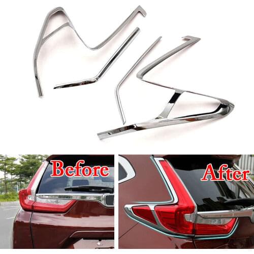 New ABS Chrome Auto Car Rear Tail Light Lamp Covers Trim Car Exterior Decoration Trim Sticker Fit for Honda CRV 2017
