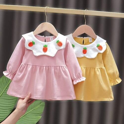 Newborn Baby Clothes Girl Dress Autumn Fashion Infant Toddler Lightweight Dress Cotton Cute Carrot Dress Princess Party Dresses