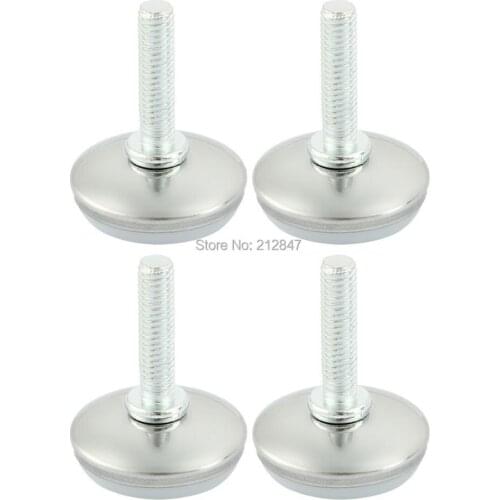 White Plastic Base M8 x 23mm Leveling Feet Foot Mounts Pads 4 Pcs
