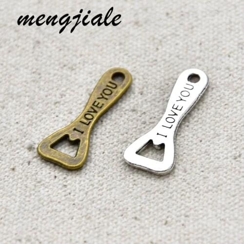 14pcs Wholesale Metal Alloy Beer Bottle Opener Charms For Jewelry Making DIY Necklace Bracelet Supplies