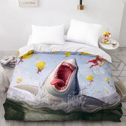 1PCS Duvet Cover,3D HD Cartoon Printing Quilt Cover 210x210/200x200/140x200/180x210,Sea Animal Bedding Double/Single ,Drop Ship