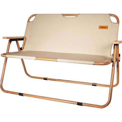 Portable Outdoor Folding a Double Chair Camping Leisure Armrest Backrest Lazy Bone Chair Beach Chair