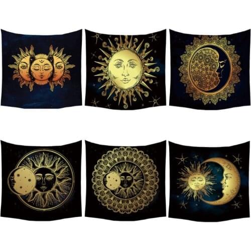 Sun and Moon Psychedelic Wall Tarot Tapestry Divination Altar Tarot Tablecloth 094C