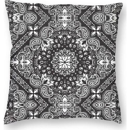 Stylish Bandana Pattern Square Pillow Case Decorative Pillow Custom Pillowcase