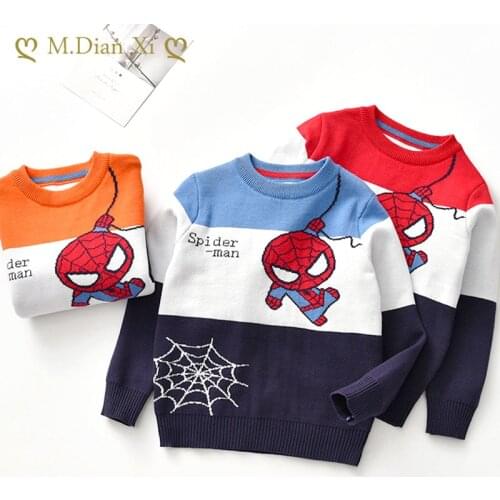 Baby Boy Sweater 2020 Autumn and Winter Childrens Sweaters Animal Pattern Trendy Knit Long-sleeved Round Neck Sweater