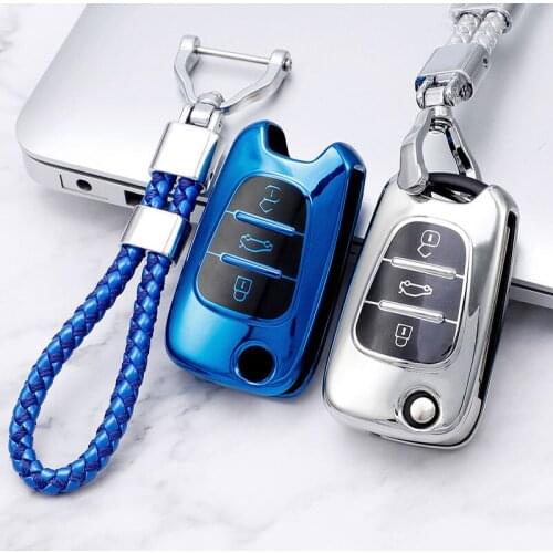 TPU Car 3 Button Key Case Cover Bag Shell Keychain for Hyundai I30 I40 IX25 IX35 HB20 Accent Creta Elantra Solaris Accessories