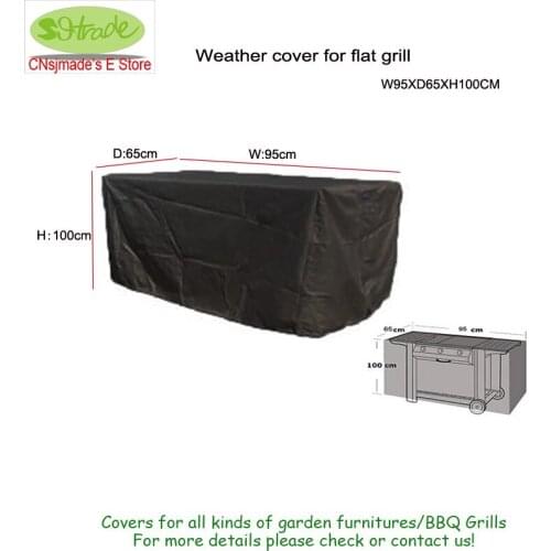 Weather Cover for Flat Grill,37.4''Lx25.6''Wx39.4''H (95x65x100cm) drawstring BBQ grill protective covers Waterproof BBQ cover