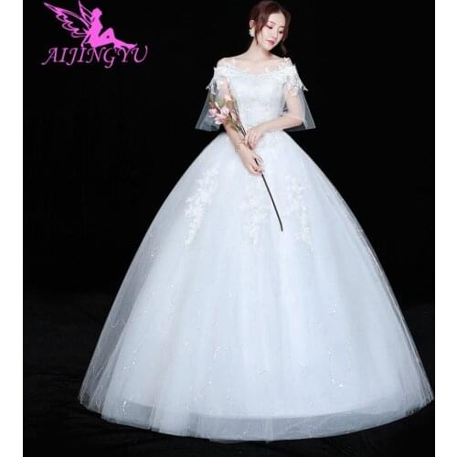 AIJINGYU Luxury Dress As Gowns Ball 2021 Modern Shiny Robe Size Plus Gown Folk Wedding Dresses Usa