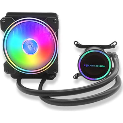 POLAR ICEFLOW 120 AIO RGB CPU Liquid Cooler with 120mm PWM aluminum copper Radiator Fan for Intel LGA 115X Computer Accessories