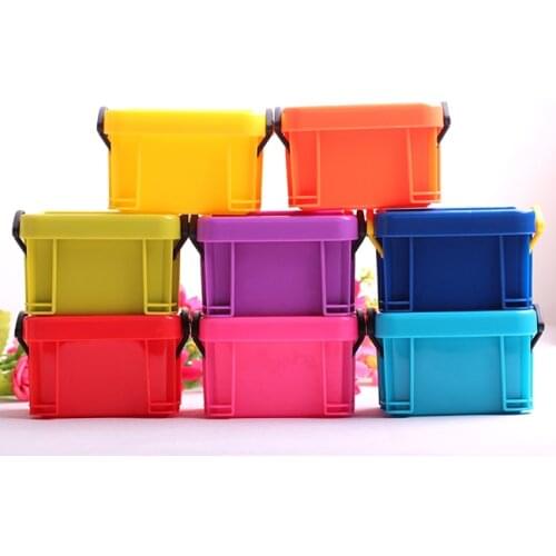 1PC Candy colors Stationery Holders Plastic storage box Small accessories School kids gift Office zakka (ss-1519)
