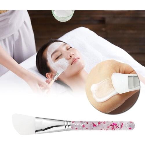 1Pcs DIY Makeup Brushes Acrylic Crystal Handle Silicone Brush Face Tools Mask Brush Cosmetic Styles Foundation K0G7