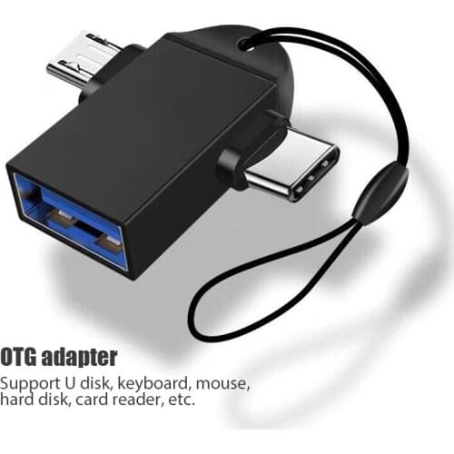 2 in 1 Combo Android Type-c OTG Adapter Date Converter Type-c Micro USB to USB Connector For Tablet Phone Notebook Keyboard