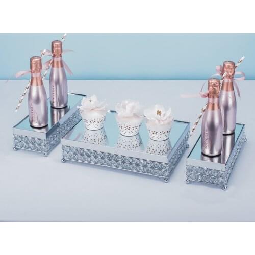 3Pcs Gold Silver Electroplate Cake Stand Set Display Wedding Birthday Party Dessert Cupcake Plate Rack