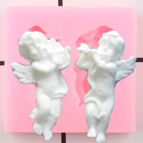 3D Angel Baby Silicone Mold Candy Clay Fondant Molds Cupcake Topper DIY Party Cake Decorating Tools Chocolate Gumpaste Moulds