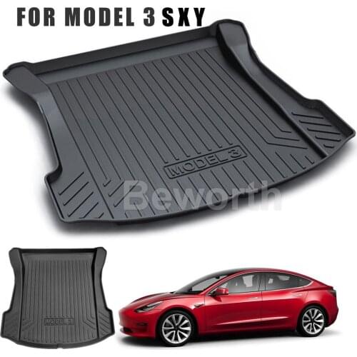 Model3 3D Trunk Mat for Tesla Model 3 Y 2017-2021 Customized Front Rear Cargo Liner Waterproof Protective Pads Floor TPO Rubber