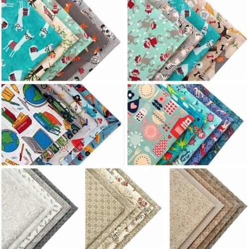5Pcs Patchwork Needlework Cotton Fabric Sewing Crafts Cartoon Printing Handmade Material Home Furnishing Life Needlework