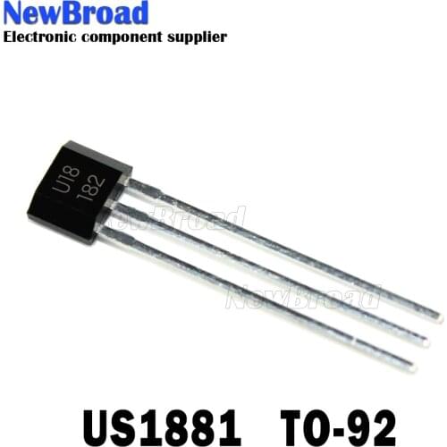 50pcs U18 US1881 TO-92 OH188 1881 U18 TO92 Hall Effect Sensor Magnetic Detector Hall Sensor Motor