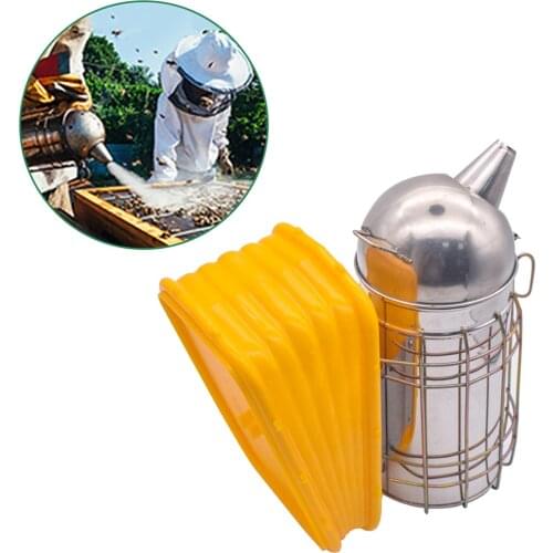Large Stainless Steel Bee Hive Smoker Apiculture Equipment Heavy Duty Features for Producing Smoke Working in Bee Hives