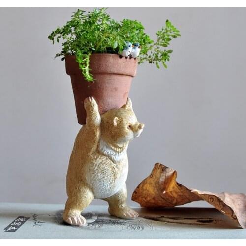 Mini Fairy Garden Animal Flowerpot Home Decoration Bear Vase For Flowers Hydroponics Pots Office Decor Succulents Pots