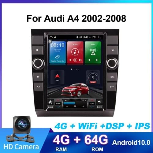 For Audi A4 2004-2008 Android 10.0 Octa Core 4+64G 9.7 inch Car Multimedia Player Stereo Receiver Radio