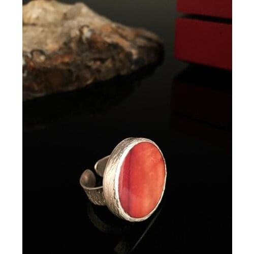 Dr Stone Natural Stone Women 'S Pearl Stone Silver Plated Ring KRB15