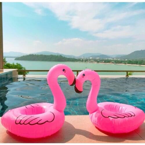 Hawaii Flamingo Party Decoration Float Flamingo Inflatable Drink Cup Holder Kit Pool Bachelorette Party Toy Event Party Supplies
