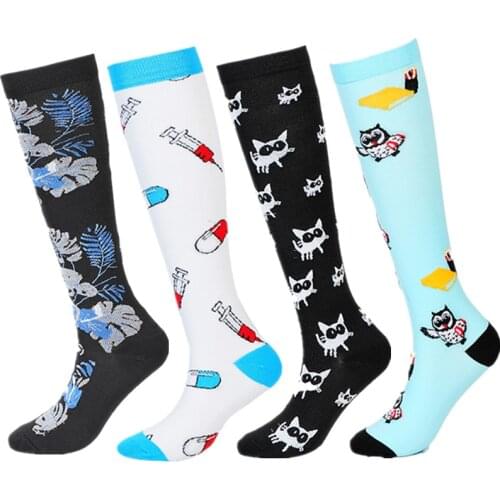 New Compression Socks Anti-Fatigue Anatomy Doctor Nurse Medical Nursing Knee High Socks For Edema Diabetes Varicose Veins Socks