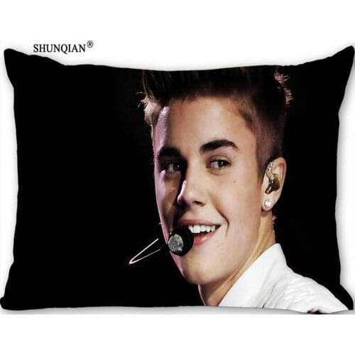 Hot Justin Bieber Rectangle Pillowcase zipper Wedding Custom Pillow Case For Bedroom Pillow Cover(two sides) 17-12.29