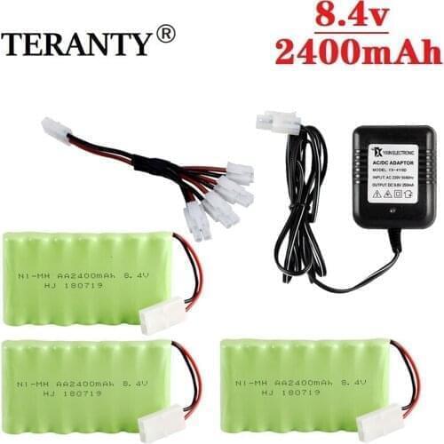 M Model ) Ni-mh 8.4v 2400mah Battery + USB Charger For Rc toys Car Tank Train Robot Boat Gun AA 8.4v Rechargeable Battery Pack