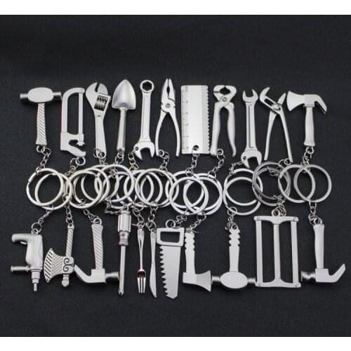Mini simulation tool keychain metal creative wrench screwdriver hammer keychain car gift pendant