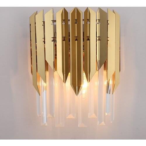 Postmodern Minimalist Luxury Crystal Wall Lamp Bedroom Bedside Balcony Aisle Staircase Corridor Wireless Charging Light