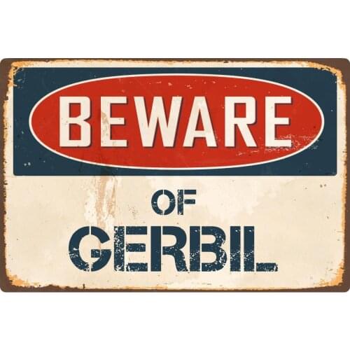 StickerPirate Beware of Gerbil 8 x 12 Vintage Aluminum Retro Metal Sign VS80